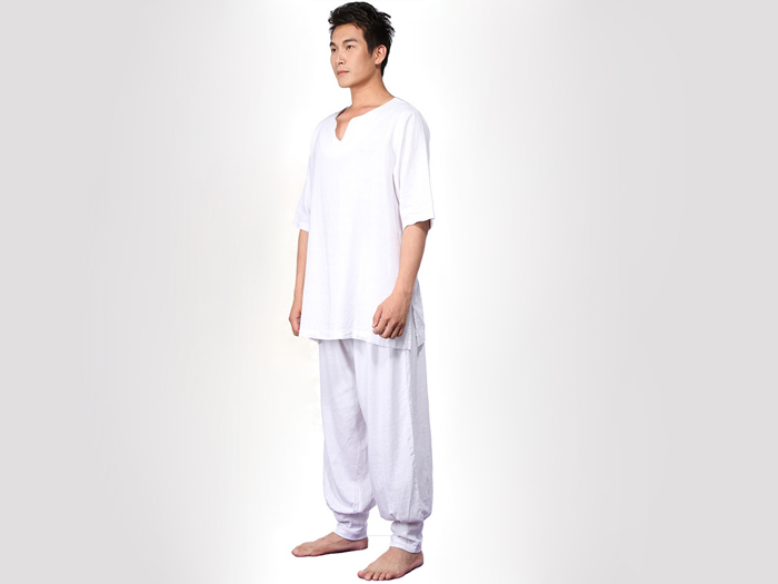 Tai Chi Clothing Set Casual Style White Detail image